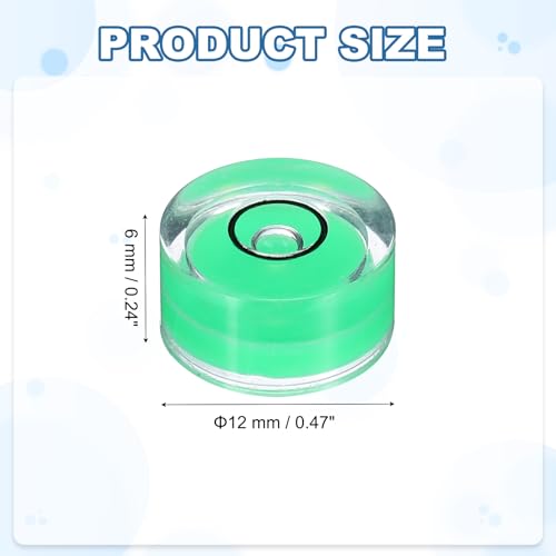 HARFINGTON 20pcs Circular Bubble Spirit Level 12x6 mm Mini Round Bubble Spirit Level Little Measuring Layout Tools for TV Industrial Carpentry Picture Frame, Green/Black - color: Green/Black, size: 12x6 mm