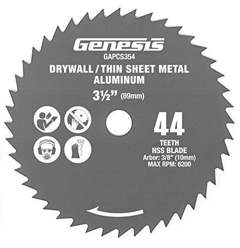 Genesis GPCS535CK 5.8 Amp 3 1/2” Control Grip Plunge Compact Circular Saw Kit with Laser, Miter Base, 3 Assorted Blades, Vacuum Adapter Hose, Rip Guide and Carrying Bag - style: Plunge Circular Saw 3-1/2"