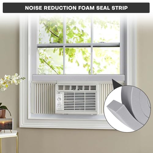 4Pcs 2" x 1" x 6.5Ft AC Window Seal Kit with Adhesive, Gray Foam Strips for Air Conditioner Window Weather Stripping, Window Units, Doors and Windows Insulation, Energy Saving & Dustproof - size: 2''x1''x6.5ft-4pcs