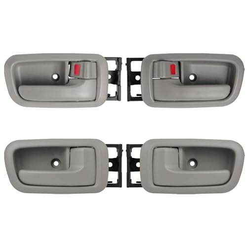 Set of 4 Interior Door Handles W/Bezel (Light Gray) Fit for 2000-2006 Toyota Tundra(Standard/Extended Cabs ONLY),Front and Rear Side - size: Front & Rear Left & Right
