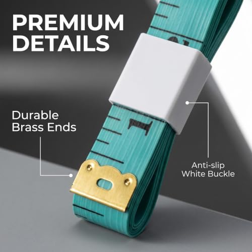 Measuring Tape for Body Measurements, Soft Tape Measure Double Scale, Has 150 Centimetre Scale on Reverse and Front 60 Inch - color: Green