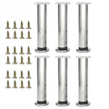 6Pcs Adjustable Silver Metal Furniture Legs 7.08-11.9Inch Cabinet Desk Sofa - color: Silver, size: 7.08"-11.9"-Set of 6