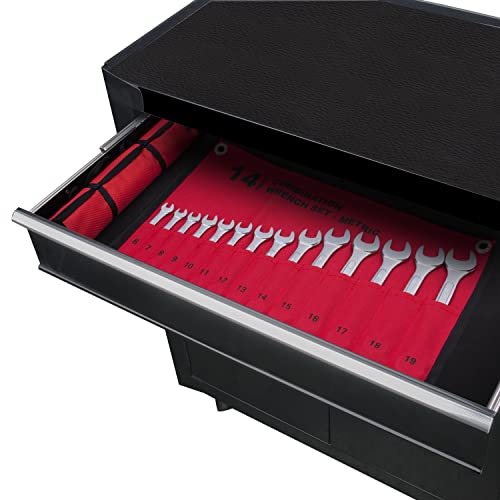 14-Piece Essential Metric Combination Wrench Set in Roll-up Pouch, No Skipped Metric Sizes 6mm - 19mm | Best Value Wrench Set, Ideal for General Household, Garage, Workshop, Auto Repairs, Emergency - size: 14-Piece Metric Set