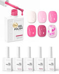 Makartt Pink Gel Nail Polish Set 15ML : 6 Pink Rose Colors - color: Little Love Notes