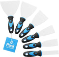 6 Pack Putty Knife Set – Stainless Steel Spackle & Paint Scrapers (1", 1.5", 2", 3", 4", 5") | Flexible Metal Scraper Tools for Drywall Repair, Wallpaper Removal, Plaster & Adhesive