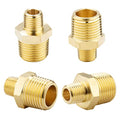 KOOTANS 1/2 NPT x 1/4 NPT Male Solid Brass Hex Nipples,4 PACK - size: 1/2 NPT x 1/4 NPT (O.D x O.D: 3/4'' x 1/2'')
