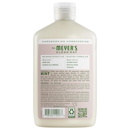 MRS. MEYER'S CLEAN DAY Baking Soda Cream Cleaner, Apple Blossom, 16 fl oz | Freshens Kitchen, Removes Soap Scum and Grease, For Use on Sinks, Stovetops, Pots, & Pans