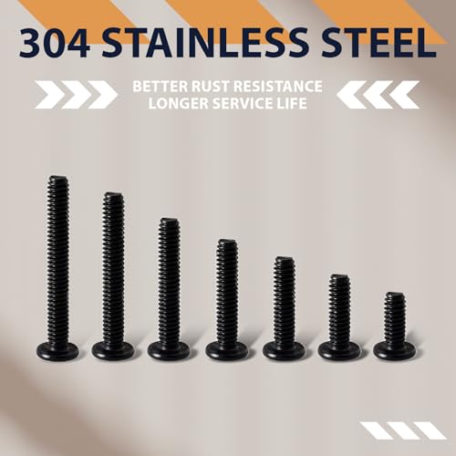 1/4-20 x 5/8" (40 Pack) Flat Head Hex Socket Cap Screws Bolts, Black Oxide 304 Stainless Steel 18-8, Hex Drive, Fully Machine Thread Furniture Bolts, with Hex Spanner - size: 1/4-20 x 5/8"