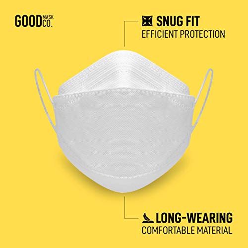 Good Mask Co. Good Comfort KN95, Disposable KN95, Folding, Comfortable, Bulk Face Masks (25 Pack of Masks, White) - color: Adult - 25pk - White