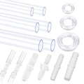 Hilitchi No.2 Clear Tubing Assortment with Hose Barb Fittings Kit Flexible Plastic Tube Hose Set For Home Repair Water Oil Transfer Aquarium - style: No.2