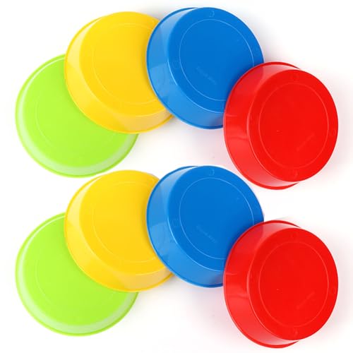 8Pcs Colorful Plastic Round Paint Palettes Tray Color Mixing Plates Paint Pallets Dish Bowl for Art Painting and Crafts Projects, 4 Colors
