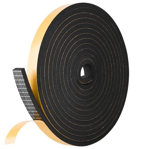 Kikerike Self Adhesive Foam Tape Weatherstrip 1/2In x 1/4In x 16.5Ft High Density Foam Insulation Strips Seal Weather Stripping with Strong Adhesive for Door and Window Sound Isolation Soundproofing - size: 1/2in x 1/4in x 16.5Ft