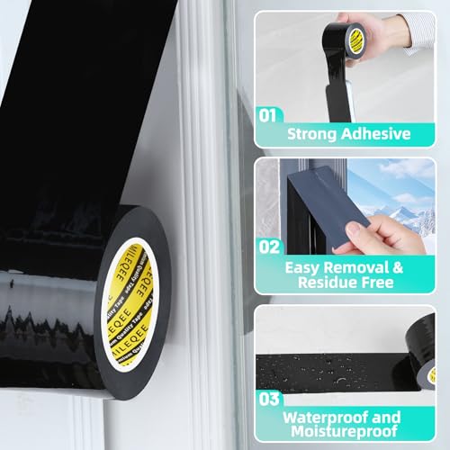 Window Weather Stripping Door Seal Tape1Pack x 2.76Inch x 33FT - color: Black, size: 1Pack x 2.76Inch x 33FT