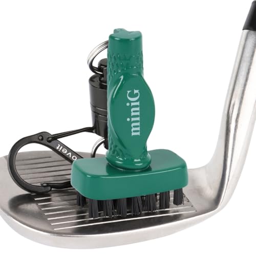 Grooveit Green Mini Golf Brush The MiniG 'Dry Scrubber' Features A Detachable Magnet, Heavy-Duty Nylon Bristles, and 3-Yr Warranty - Used On All Professional Golf Tours - Golf Accessory of 2023 - color: Green