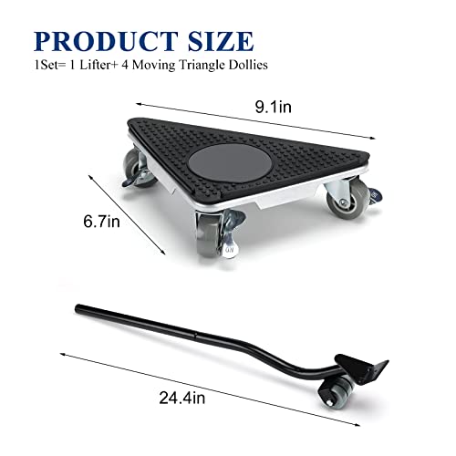 Furniture Movers with 3 Wheels & Furniture Lifter Set, 360° Rotation Wheels Double Bearing Roller Mute，Easy to Moving Heavy Furniture - size: triangle