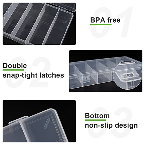 clear visible plastic storage box cosmetic tools storage box makeup tools fishing tackle accessory box organizer jewelry screws hardware accessories organizer box (2Pack) - size: 2Pack