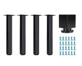 16" Coffee Table Legs,with Adjustable Feet Pads,Set of 4(Black) - size: 16"