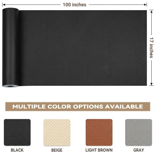 Qextce Perforated Leather Repair Patch Tape, Beige, 17x100 Inch - color: Beige, size: 17x100 inch