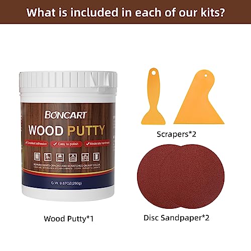 Boncart Wood Filler, 9.87 OZ White Wood Putty - color: 9.87OZ White