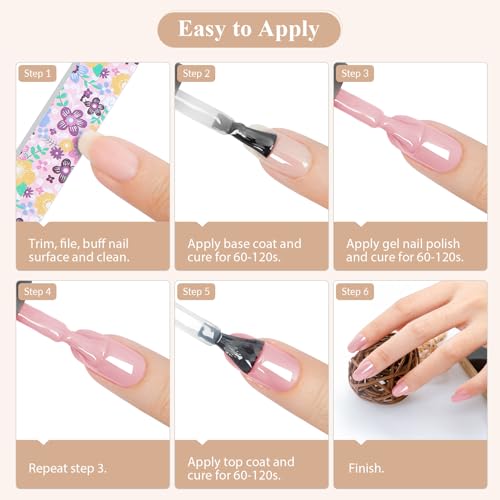VANREESA 24 Colors Gel Nail Polish Kit with U V Light 42 Pcs Gel Polish Nail Kit Glossy & Matte Top Coat Complete Nail Kit with Manicure Tools Gifts for Women - color: Natural & Elegant Collection