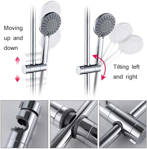 Adjustable Shower Head Holder for Slide Bar 18-25MM, ABS Chrome