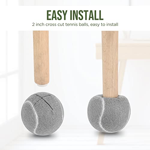 Macarrie 60 Pcs Precut Tennis Balls for Chairs Legs, Gray - color: Grey