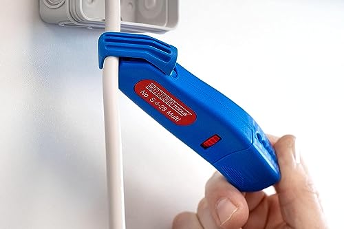 WEICON Cable Stripper No. S 4-28 Multi | Integrated Stripping Function | High Safety | Adjustable Cutting Depth | for Round Cables | Working Range 4-28 mm Ø