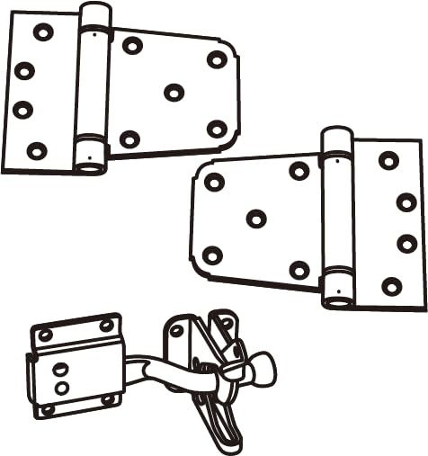 National Hardware Self-Closing Gate Kit, Hinges and Latch, Steel, Black - size: 0