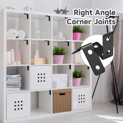 Luomorgo L Bracket Corner Braces 1.5 Inch, Black Coated, 20PCS - size: 1.5 Inch Black Coated