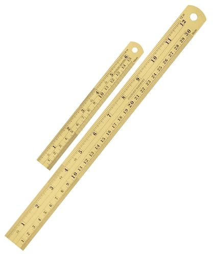 Mr. Pen- Metal Straight Edge Ruler, 2 Pack, 6" and 12", Gold - color: Gold, size: 6, 12 inch