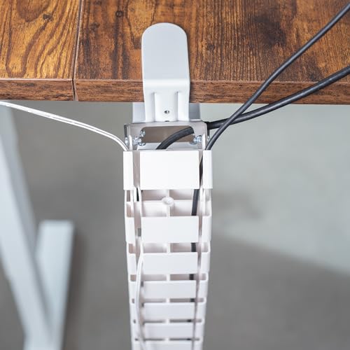 VIVO White Clamp-on Desk Vertebrae Cable Management Kit, DESK-AC01P-W - color: White