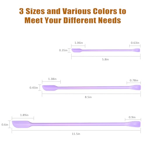 Silicone Spatula Set 6Pcs, Mini Jar Scraper for Makeup & Food - color: Purple（6pcs）