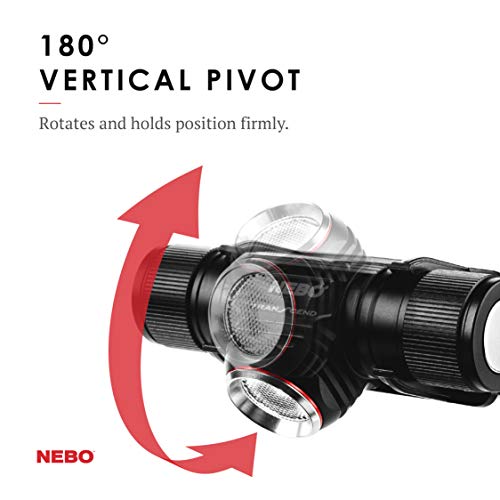 NEBO Transcend Rechargeable Headlamp | 1000 Lumens, 5 Light Modes, Detachable Magnetic Work Light, Water Resistant, Bright LED Headlight for Hiking & Camping, Includes USB Charging Cable - style: 1000 Lumen