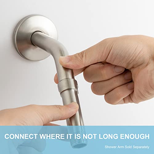 OFFO Shower Head Extension Arm 3 in, Brushed Nickel Shower Arm Extension Shower Head Extender Made of 304 Stainless Steel Shower Pipe Extension - color: Brushed Nickel, style: 3 in