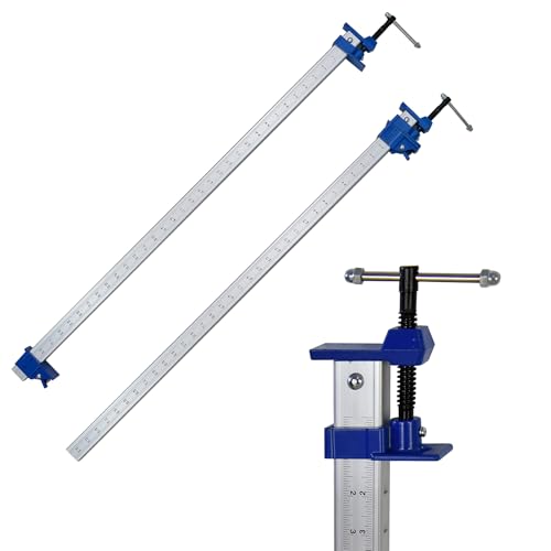 FEIRONG 36 Inch Bar Clamps (2 Pack) - 330LB Capacity, Dual-Scale Ruler (Inch & CM) & 90° Angled Jaws for Woodworking, Cabinet Installation, DIY Projects (Blue) - size: Blue 36-inch 2 Pack