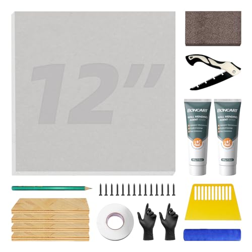 Drywall Repair Kit,Drywall Repair Panel 12” x12“,Drywall Patch Kit Large Hole,Sheetrock Repair Kit,Wall Surface Large Hole Fill Quick and Easy Solution - style: 12" Professional Kit