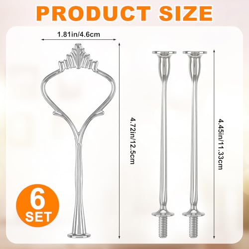 Patelai 6 Sets 3 Tiered Tray Hardware Kit,Simple,Silver - color: Silver, size: Simple