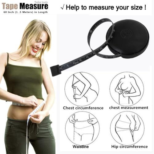 Tape Measure, 4 Pack Measuring Tape for Body Cloth Measurement Tape for Sewing Tailor Fabric Measurements Double Scale Soft Pink & White Tape Measure Retractable Measuring Tape Set - color: Black Purple Pink White 4 pack