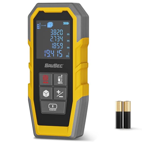 Laser Measure High-Accuracy Laser Measuring Tool Large Backlit LCD Display Laser Tape Measure Ft/in/Ft+in/M Electronic Tape Measure Distance/Area/Volume/Indirect Laser Range Finder