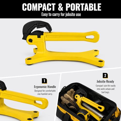 Portable Pipe Vise, 1/8"‑1.75" OD for Copper, PVC & Steel Tubing