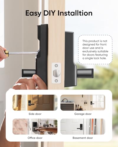 eufy Security Smart Lock C33, Keypad Door Lock with Handle, Built-in Wi-Fi - color: Black