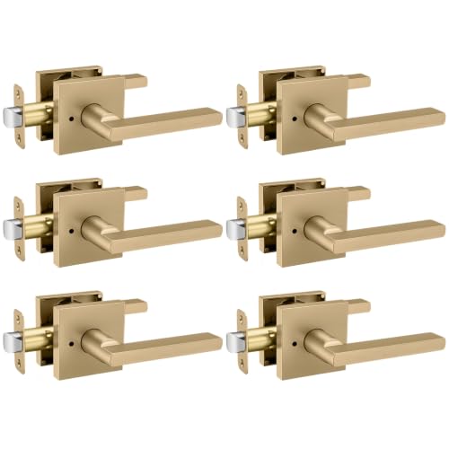 Goldenwarm Champagne Bronze Door Handles Interior Privacy, Vintage 6 Pack - color: Champagne Bronze