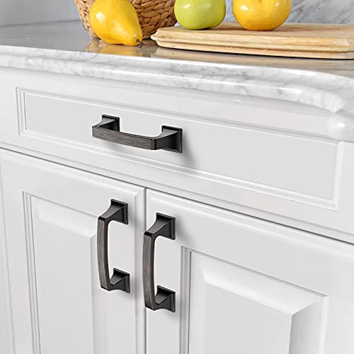 Amerdeco 10 Pack Oil Rubbed Bronze 3 Inch(76mm) Hole Centers Kitchen Cabinet Pulls Hardware Kitchen Handles for Cabinets Cupboard Handles Drawer Pulls - color: Oil Rubbed Bronze, size: 3"/76mm Hole Center