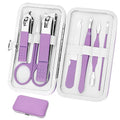 Aceoce Manicure Set Women's Nail Clipper Set Nail Kit with Travel Case - Purple, Stainless Steel, Compact, Curved Edge, Perfect for Travel & Everyday Use - color: Purple