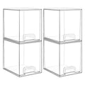 Vtopmart Clear Stackable Storage Drawers, 4 Pack Tall Plastic Organizers | Clear Pull-Out Drawers, Stackable Design for Skincare, Cosmetics, Beauty Supplies, Vanity, Bathroom, Cabinet and Countertop - style: 4pack High