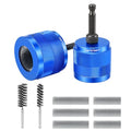 1/2" & 3/4" Copper Pipe Cleaner Set for Drill with 1/4" Hex Shank & 2 Pipe Cleaning Brushes & 6 Exchange Blades 2 Copper Metal Pipe Cleaner Kit Plumbing Tools for Rust Stains Paint - size: 1/2" & 3/4"