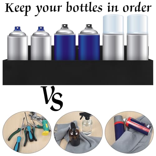 2 Pcs Magnetic Aerosol Spray Can Holder, 16.54 x 3.15 x 4.33 Inch, Black - size: 16.54 x 3.15 x 4.33 Inch