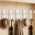 5 Pack Self Adhesive Wall Hooks Key Hook Stainless Steel Coat Hook White - color: White