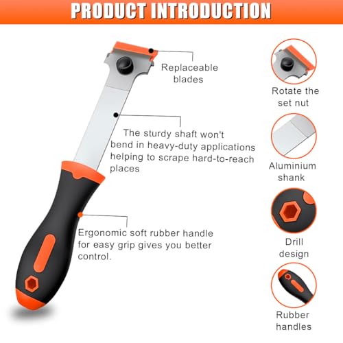 3PCS Razor Blade Scraper, Car Window Cleaning Scraper with 50 Plastic & 31 Metal Blades, Multi-Purpose Scraper Tool for Removing Label, Sticker, Tint, Grease from Windshield, Appliance, Glass