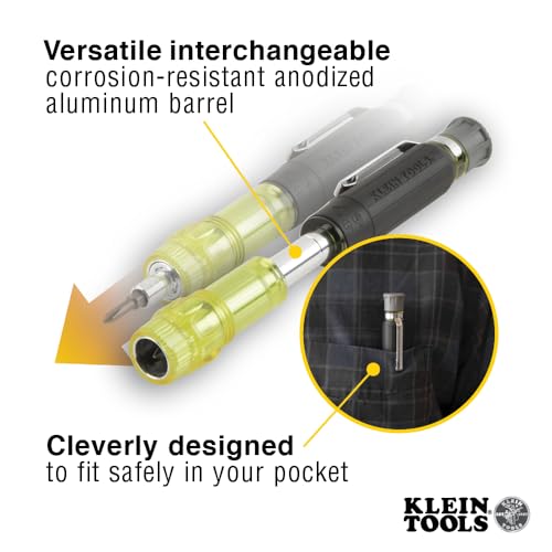 Klein Tools 80037 Screwdriver Tool Set, Multi-Bit Pocket Precision Screwdriver and Adjustable Length Stubby, 2-Piece - style: Multibit Electronic & Multibit Stubby Set